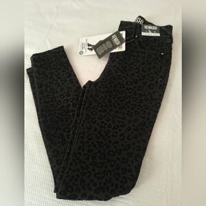 Rewash Black High-Rise Skinny Jeans | Animal Print Size 24/28.